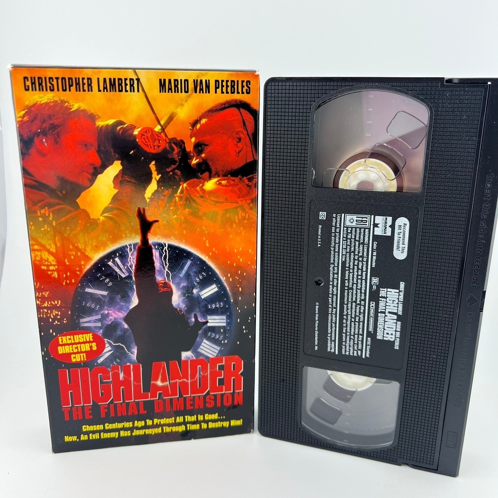 Highlander The Final Dimension VHS Director's Cut 1995 Mario Van Peebles Lambert